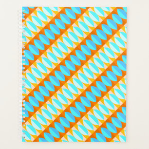 Agenda Naranja azul turquesa colorido patrón amarillo