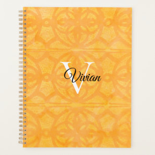 Agenda Naranja Batik Elegant Monograma Planner