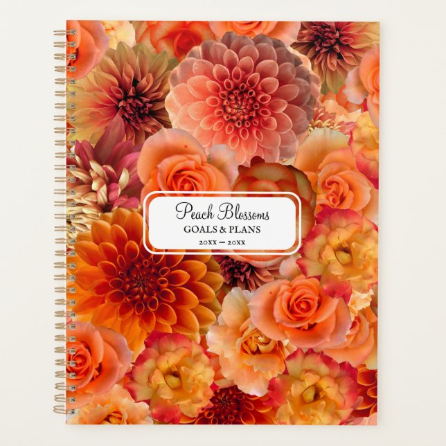 Agenda Naranja Collage Floral Peach Big Vibrant Energizan (Anverso)