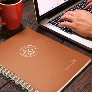 Agenda Naranja de calabaza negra clásico logotipo moderno