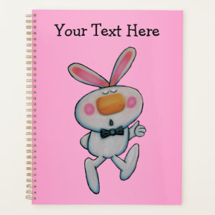 Agenda Naranja de conejo blanco Nose Rosy mejillas Vibran