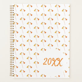 Agenda Naranja de otoño acuarela flores silvestres botáni