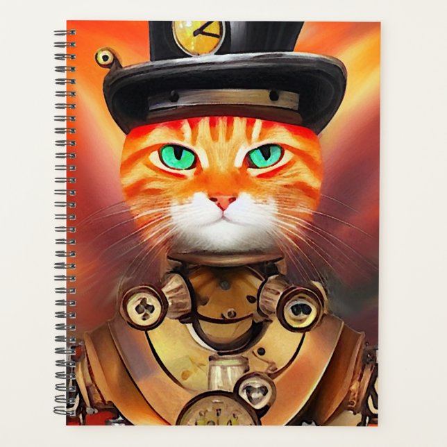 Agenda Naranja de Punk de vapor Tabby Cat (Anverso)