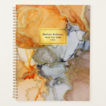 Naranja Gray Gold Nombrado Abstract Planner
