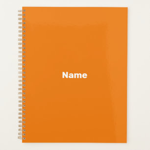 Agenda naranja minimalista personalizado de texto año mon