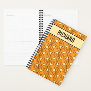 Agenda Naranja oriental Beige Triskelion Patrón egipcio