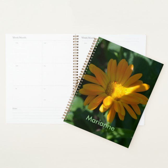 Agenda Naranja Pot Marigold Flower Personalizada (Demostración)