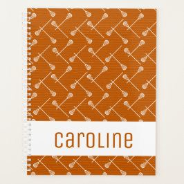 Agenda Naranja quemado Lacrosse White Sticks Patterado