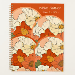 Agenda Naranja retro Groove Floral Large Planner