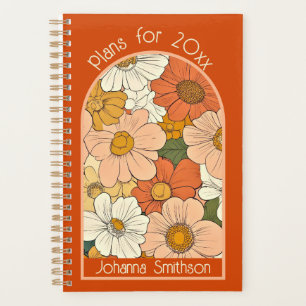 Agenda Naranja retro Groove Floral Small Planner