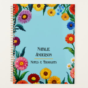 Agenda Naranja Rojo Azul Amarillo Floral Art Van Gogh