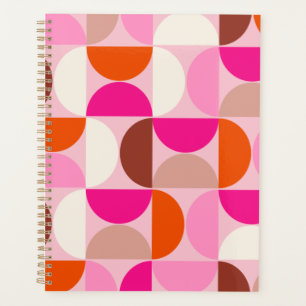 Agenda Naranja rosa del patrón abstracto moderno de media