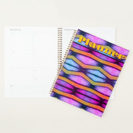 Agenda Naranja, rosa, púrpura y azul Chevron