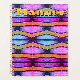 Agenda Naranja, rosa, púrpura y azul Chevron