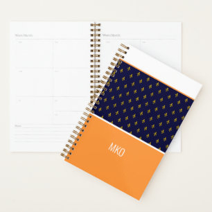 Agenda Naranja y Azul Fleur-de-lis