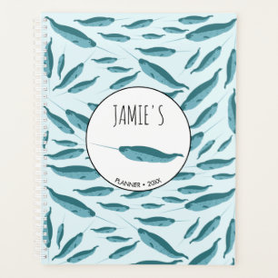 Agenda Narwhal en el patrón del océano azul