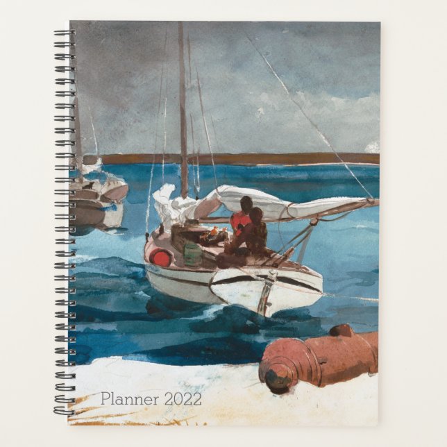 Agenda Nassau, Winslow Homer, Nautical Vintage Sailboat (Anverso)
