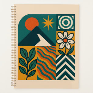Agenda Naturaleza retro Resumen Floral geométrica moderni
