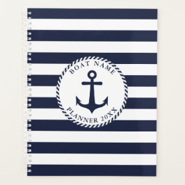 Agenda Nautical Anchor Navy Blue Boat Name 2024