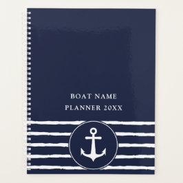 Agenda Nautical Navy Blue Anchor Nombre de barco 2023