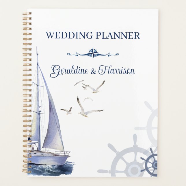 Agenda Nautical Sailing Yacht Wedding  (Anverso)