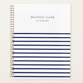 Agenda Nautical Stripe Navy Blue Stylish Moderne Moderno