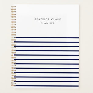 Agenda Nautical Stripe Navy Blue Stylish Moderne Moderno