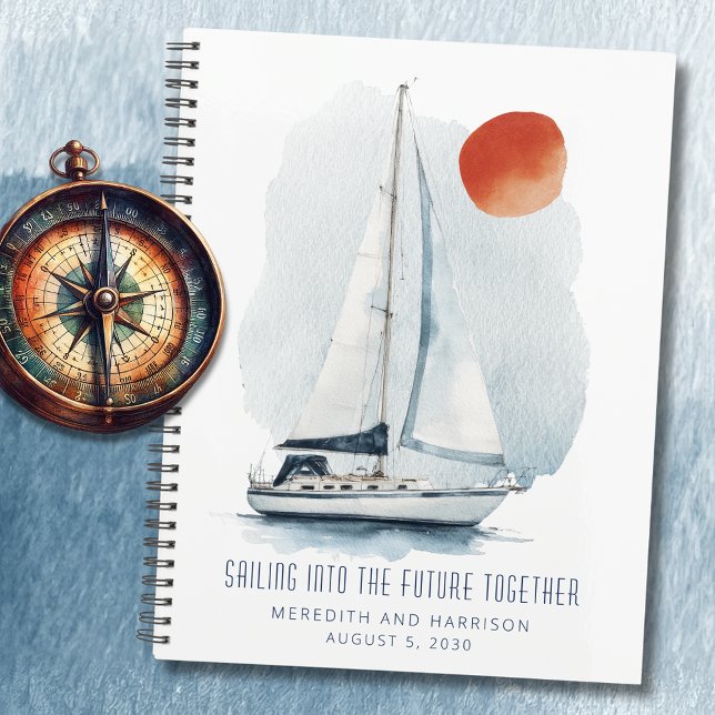 Agenda Navegando hacia el futuro juntos Boda náutico (Sailing Into The Future Together Sailboat Wedding Planner)