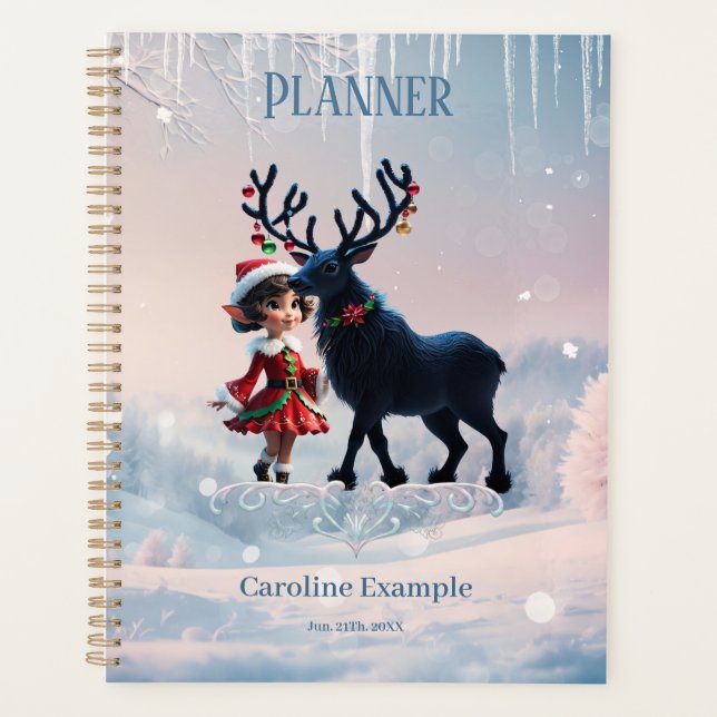 Agenda Navidades amables y renos oscuros. (Anverso)