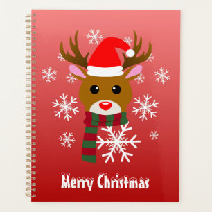 Agenda Navidades blancos Rudolph, reno de la nariz roja