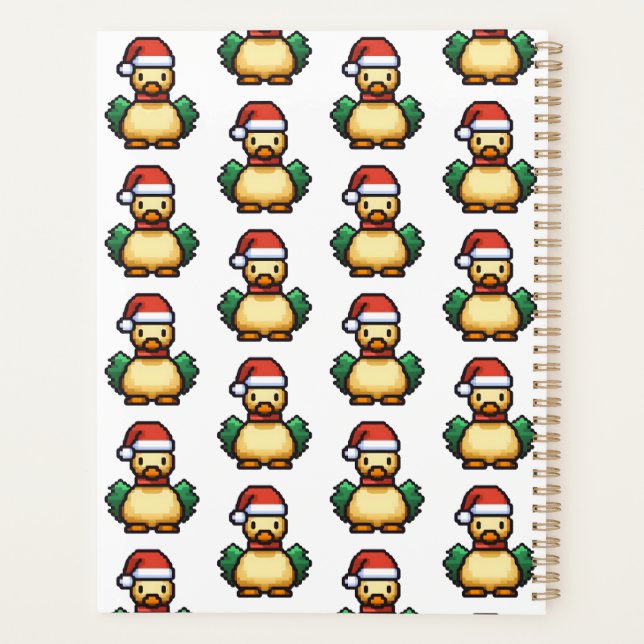 Agenda Navidades burdos en Santa hat Pixel (Reverso)