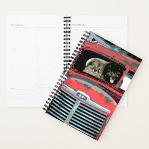 Agenda Navidades de Keeshond Viejo Camión Pintando Arte D