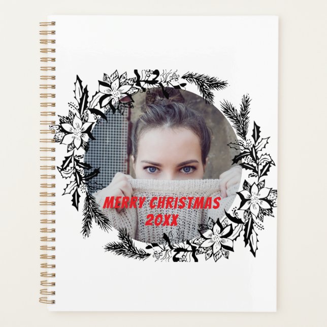 Agenda Navidades de Navidades blancos negros foto simple (Anverso)