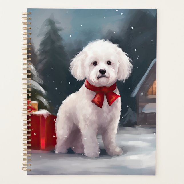 Agenda Navidades de Nieve de Bichon Frise Dog (Anverso)