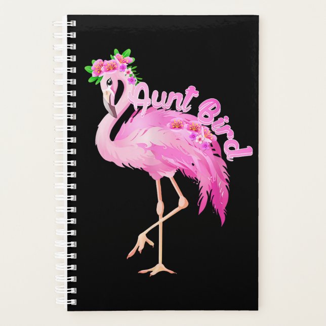 Agenda navidades de pájaros de flamingo rosa a la par (Anverso)