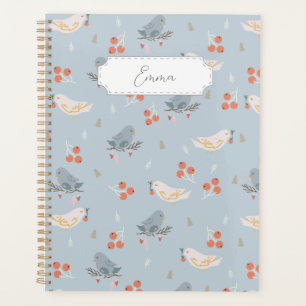 Agenda Navidades de personalizable Aves Patrón sin Marea