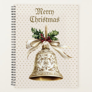 Agenda Navidades dorados doblan brillantes estrellas verd