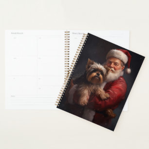 Agenda Navidades festivos de Yorkshire Terrier Santa Clau