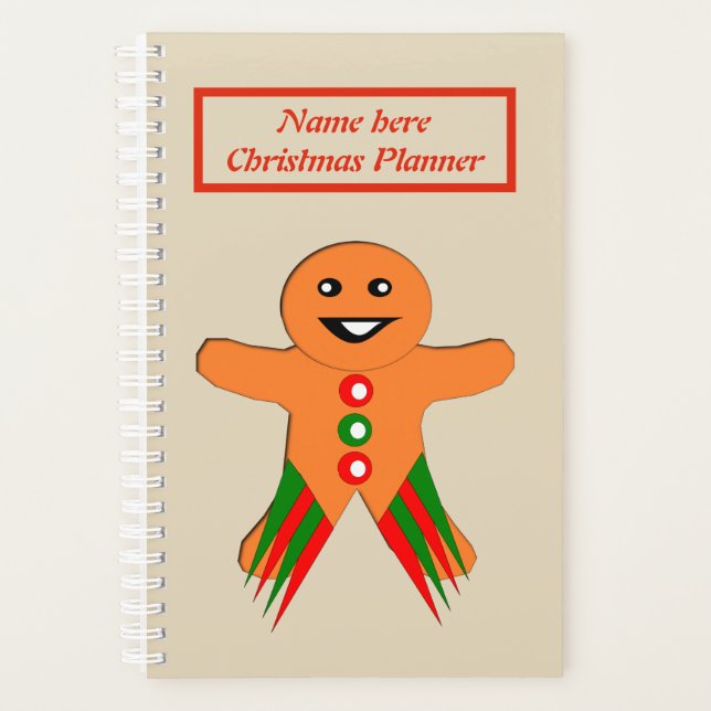 Agenda Navidades Fiesta Gingerbread Personalizado (Anverso)