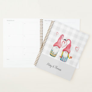 Agenda Navidades Gnome In Love Watercolor Mano pintada a