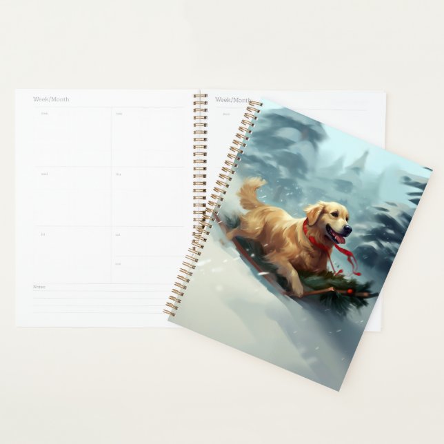 Agenda Navidades Golden Retriever nevan invierno (Demostración)