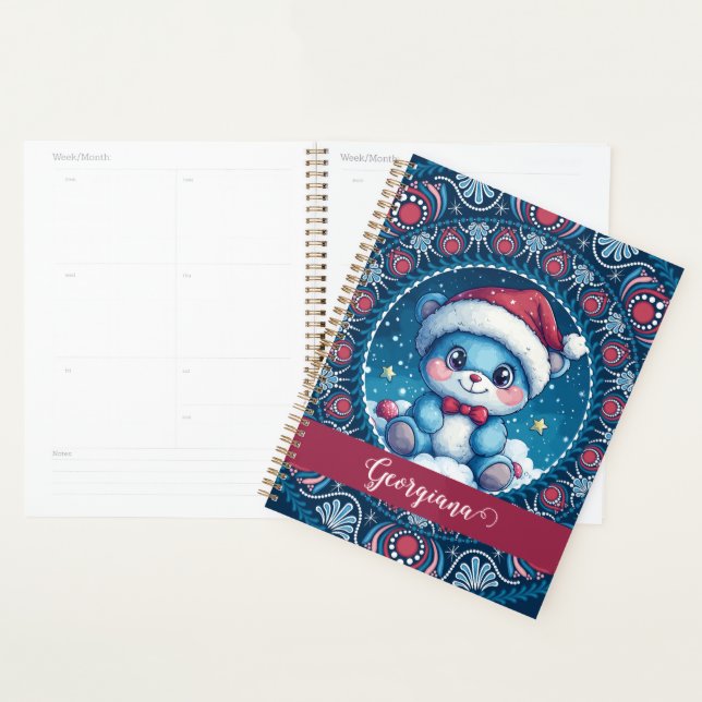 Agenda Navidades personalizados Kawaii Bear Dot Mandala (Demostración)