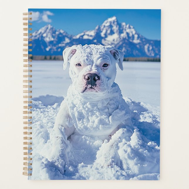 Agenda Navidades Pitbull Dog Snowman (Anverso)