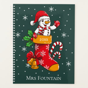 Agenda Navidades Snowman Candy Cane Snowflakes Daily