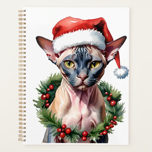 Agenda Navidades Sphynx cat Watercolor (Anverso)