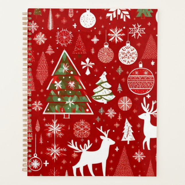 Agenda Navidades temática árboles de Navidad copos de nie (Anverso)