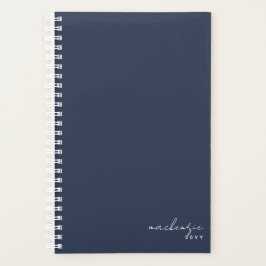 Agenda Navy Blue Elegant Simple Minimalista personalizado