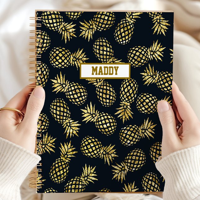 Agenda Navy Blue Gold Pineapple Personalizado anualmente (Subido por el creador)