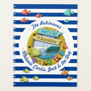 Agenda Navy Blue Stried Nautical Surf Sun Beach Holiday