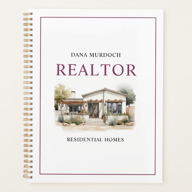 Agenda Negocio de acuarela de Realtor moderno (Anverso)
